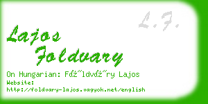 lajos foldvary business card